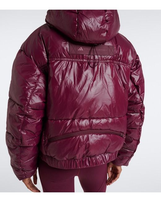 Adidas By Stella McCartney Purple Hooded Puffer Jacket