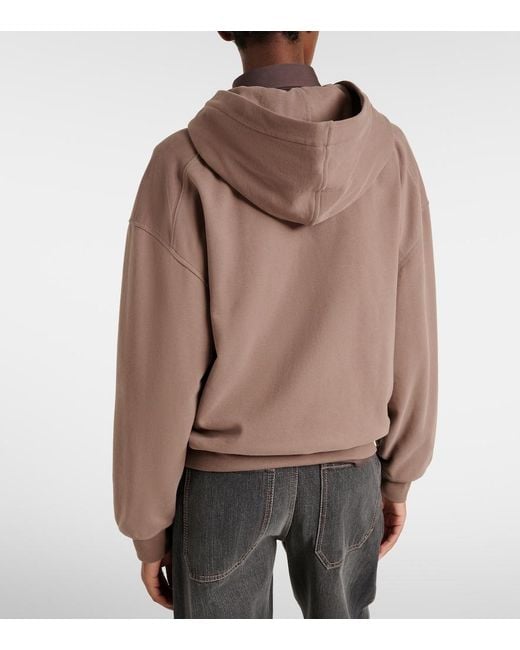 Brunello Cucinelli Brown Cotton Jersey Zip-Up Hoodie