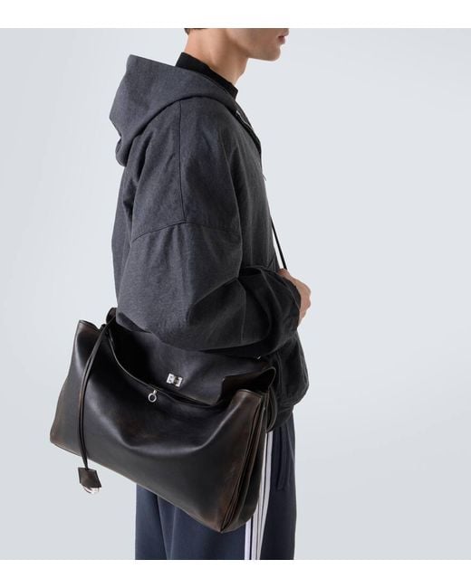 Bolso Rodeo Large De Piel Con Efecto Desgastado Balenciaga de hombre de color Black