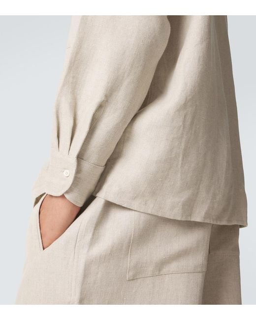 Saman Amel Hemdjacke Aus Leinen in Natural für Herren