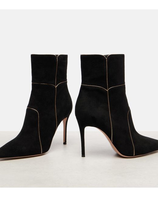Gianvito Rossi Black 95 Suede Ankle Boots
