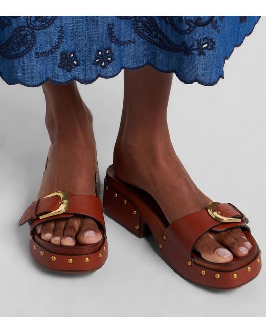 Zimmermann Brown Alight Leather Mules