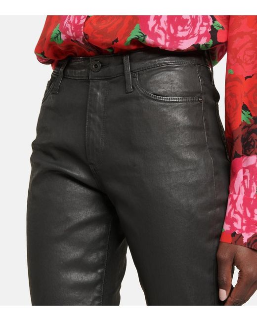 AG Jeans Black Farrah High-rise Skinny Pants