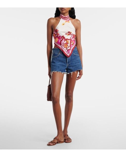 Poupette Red Guilia Printed Halterneck Top