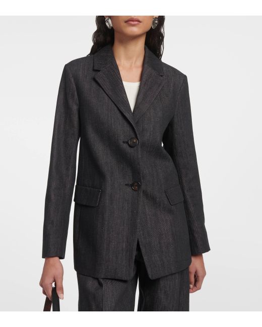 Blazer Murano en chambray Max Mara en coloris Black