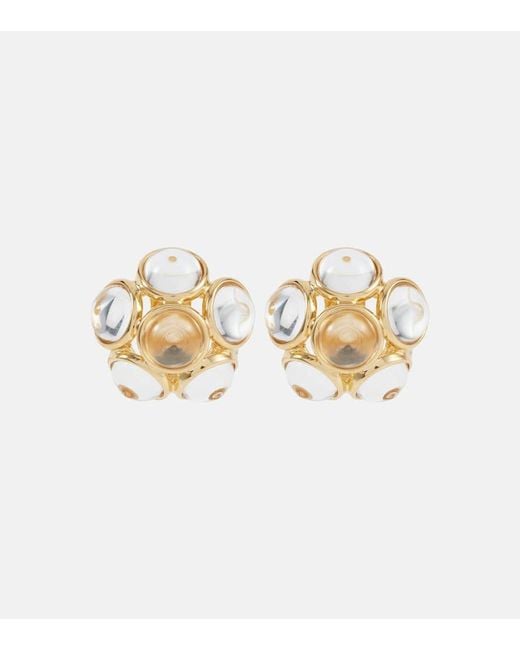 Orecchini A Clip Flower di Saint Laurent in Metallic