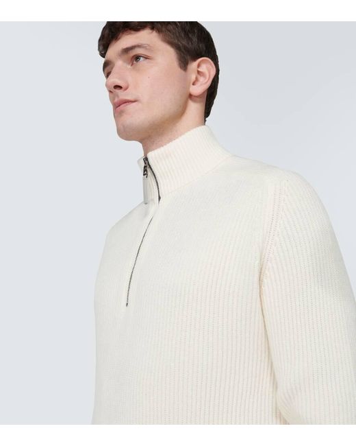 Bogner White Darvin Wool And Cashmere Half-zip Sweater for men