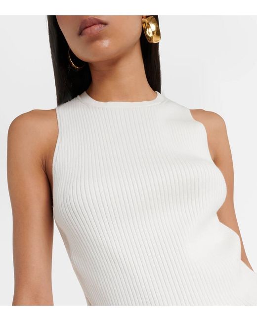 Vince White Ribbed-knit Tank Top