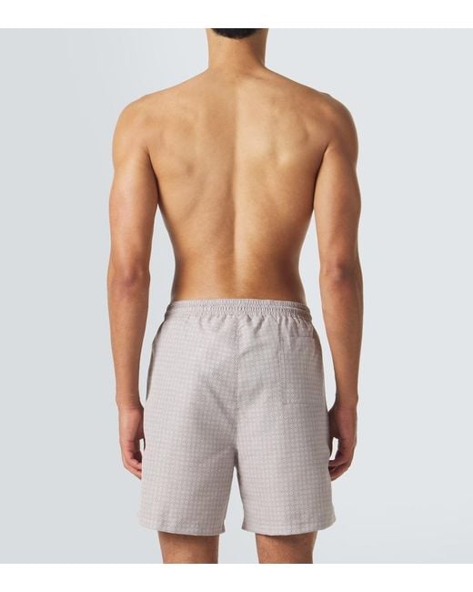 Brunello Cucinelli Purple Printed Swim Trunks for men