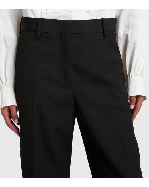 Jil Sander Black Low-Rise Wool Straight Pants