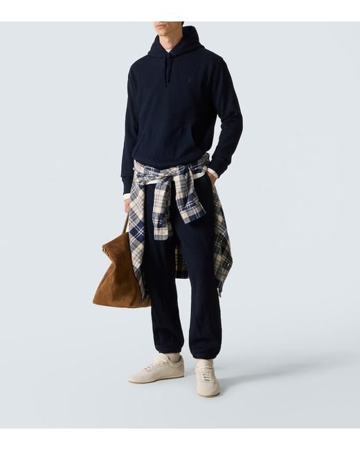 Polo Ralph Lauren Blue Waffle-Knit Hoodie for men