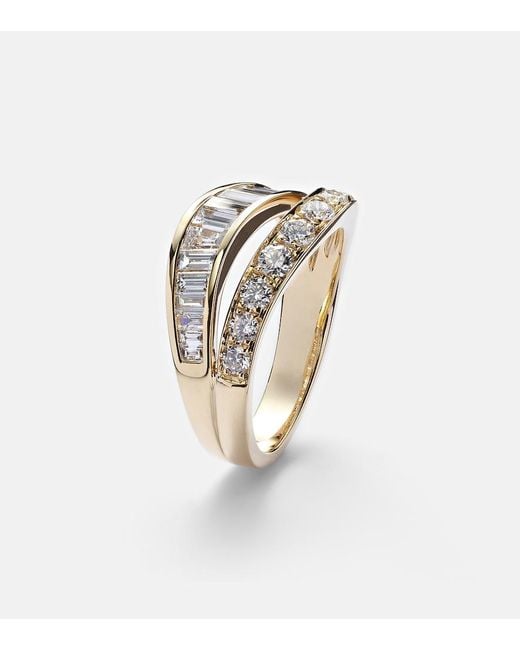 Anita Ko White Two Row Wave 18Kt Ring With Diamonds
