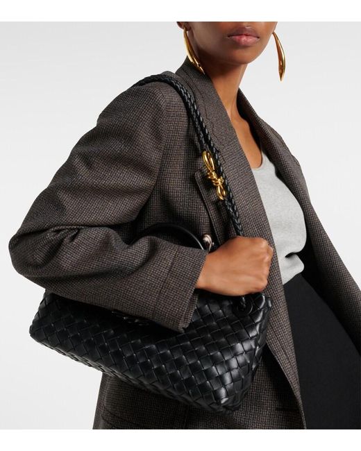 Bottega Veneta Black East-West Andiamo Intrecciato Leather Tote Bag