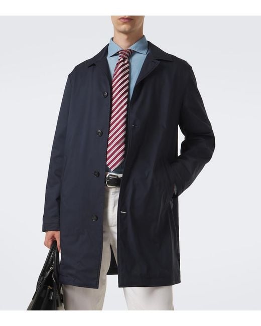 Canali Blue Car Coat for men