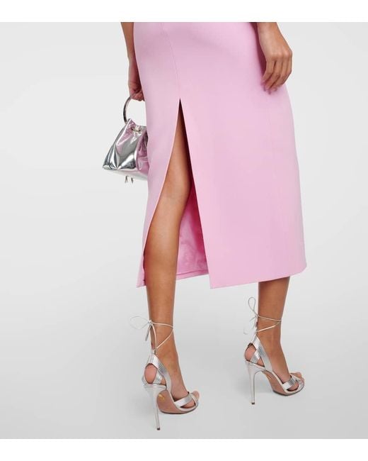 Vestido Midi De Cady Con Cristales David Koma de color Pink