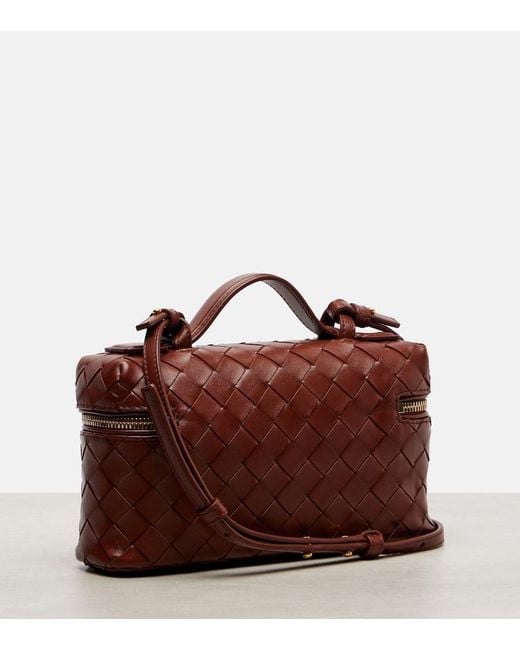 Bottega Veneta Brown Bang Bang Intrecciato Leather Vanity Bag