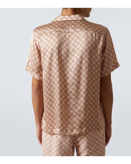 Frescobol Carioca Bedrucktes Hemd Roberto Aus Seide in Natural für Herren