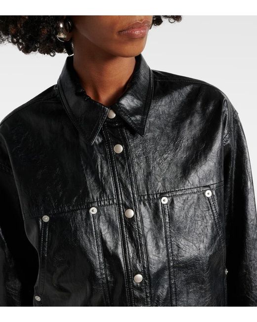 Isabel Marant Black Hemd Abelia Aus Lederimitat