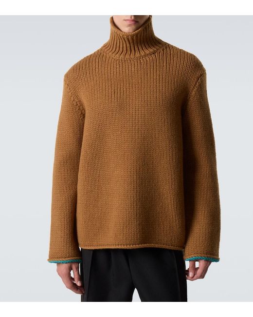 Loewe Brown Wool Turtleneck Sweater for men