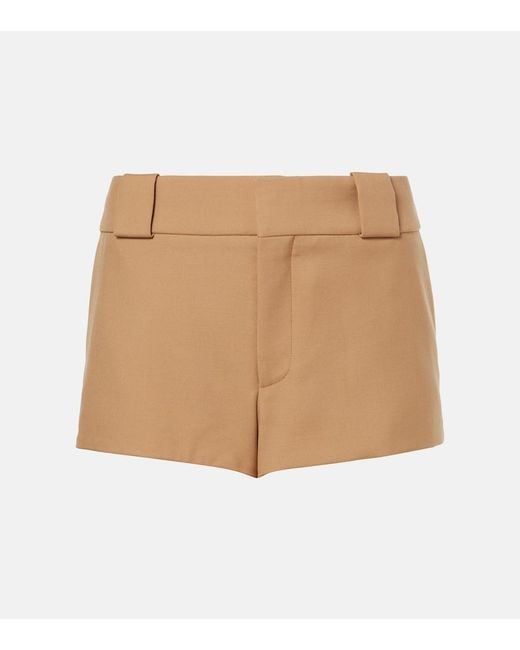 Chloé Natural Virgin Wool Shorts