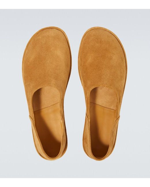 The Row Brown Canal Suede Slip-On Shoes for men