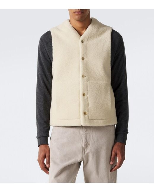 Auralee Natural Reversible Shearling Vest for men