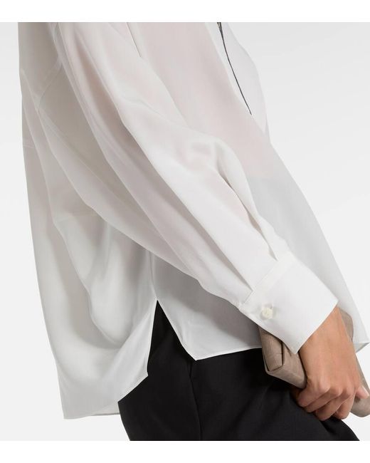 Blouse Monili En Soie Brunello Cucinelli en coloris White