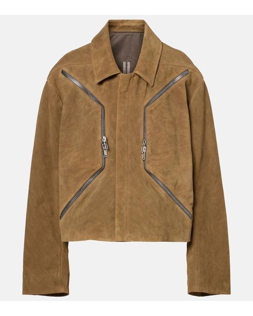 Rick Owens Brown Blixa Suede Jacket
