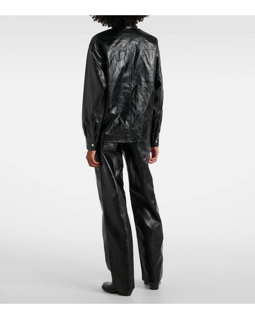 Isabel Marant Black Hemd Abelia Aus Lederimitat