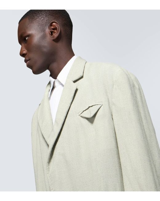Bottega Veneta Green Wool And Silk-blend Mouline Blazer for men