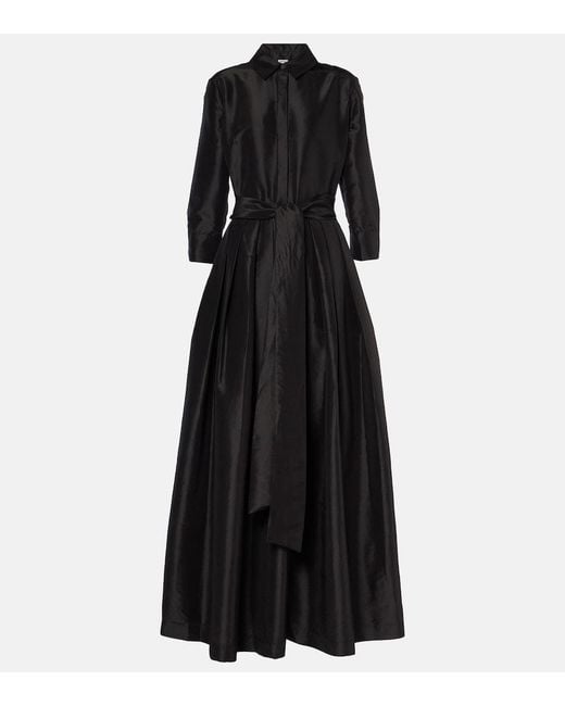 Jonathan Simkhai Black Julip Belted Taffeta Gown