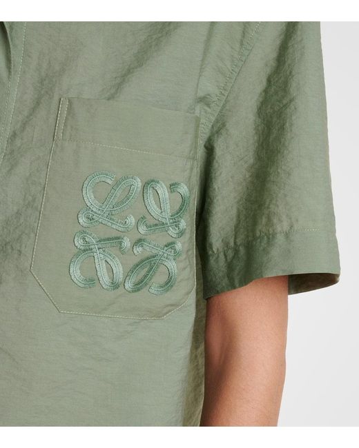 Loewe Green Cotton Blend Short Sleeve Shirt Shirts
