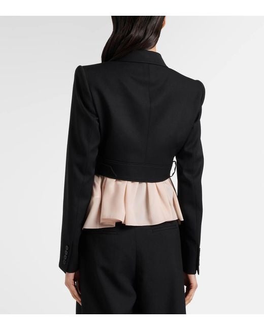 Chloé Black Cropped Virgin Wool Blazer