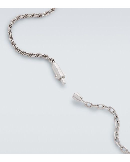 Bottega Veneta White Sterling Chain Necklace for men