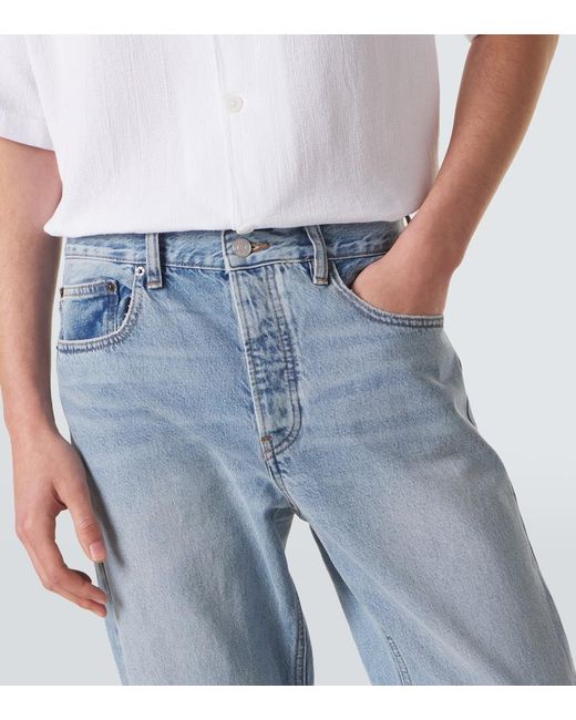 FRAME Blue Mid-Rise Straight Jeans for men