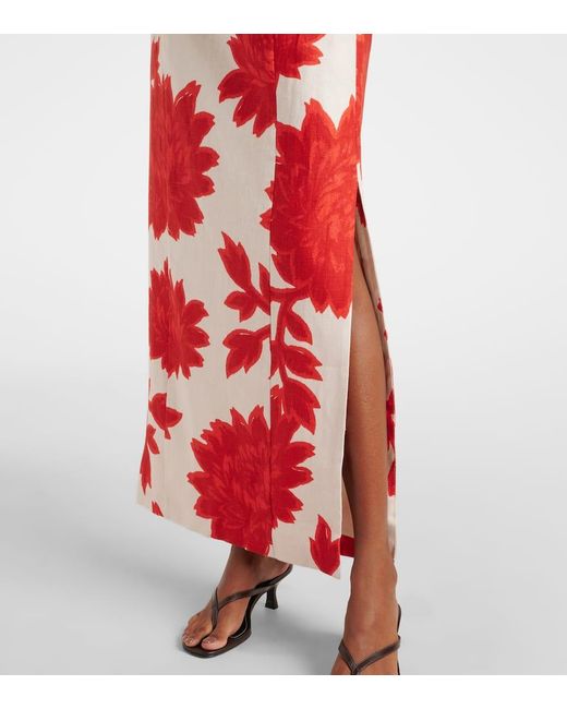 Sir Red Maxikleid Aus Leinen