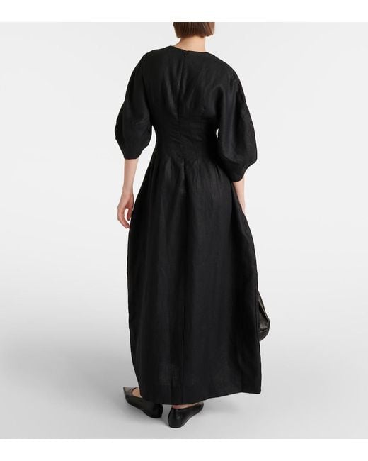 Faithfull The Brand Black Soleil Linen Maxi Dress
