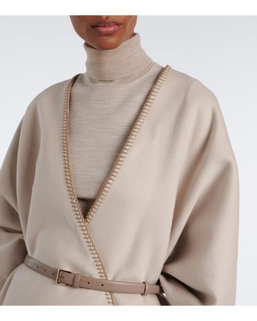 Max Mara Natural Virgin Wool Cape