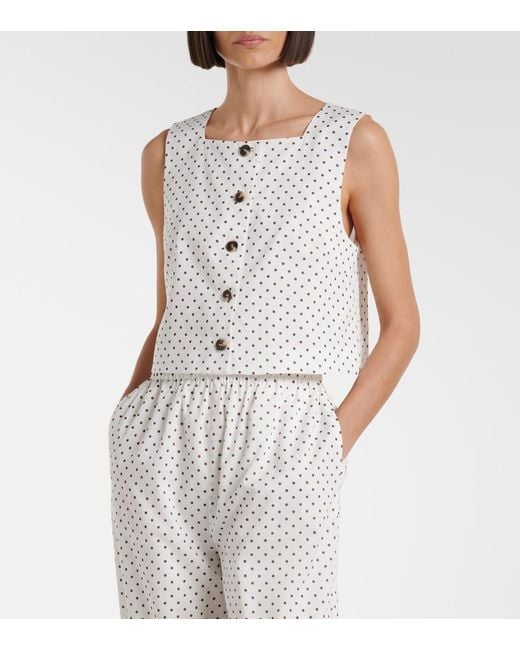 Posse White Rio Polka-Dot Crop Top