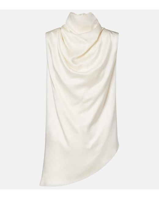 Top En Satin Rohe en coloris White
