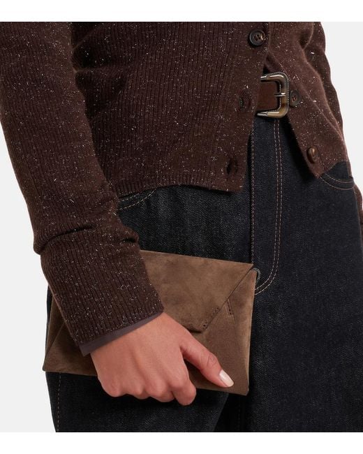 Brunello Cucinelli Brown Ribbed-Knit Cashmere-Blend Cardigan