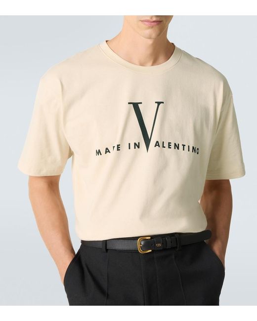 Valentino Natural Logo Cotton Jersey T-Shirt for men