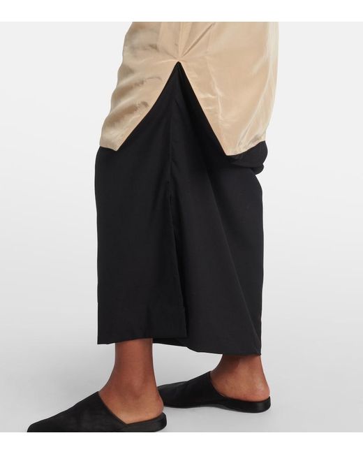 Calvin Klein Black Tyler Layered Wool And Silk Maxi Skirt