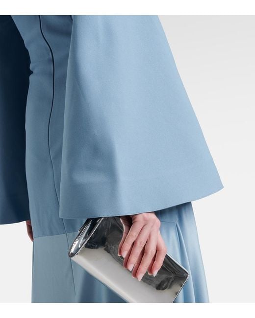 Solace London Blue Rina Crepe And Satin Gown