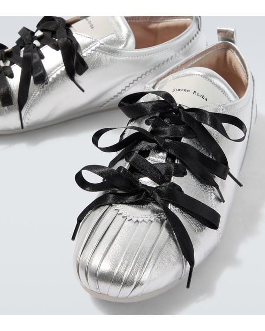 Simone Rocha Ballerina Grip Metallic Leather Sneakers for men