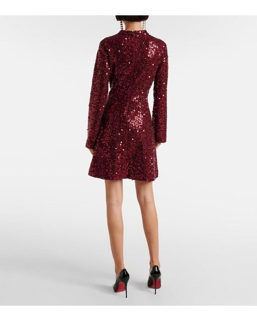 Jonathan Simkhai Red Safia Sequined Minidress