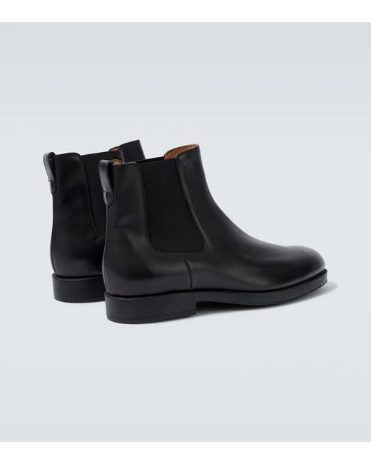 Tod's Black Leather Chelsea Boots for men