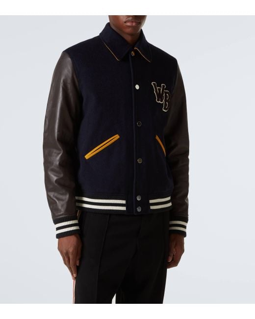 Wales Bonner Blue Prince Wool-blend Varsity Jacket for men