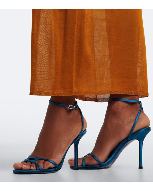 Jimmy Choo Blue 1998 Leo Satin Sandals