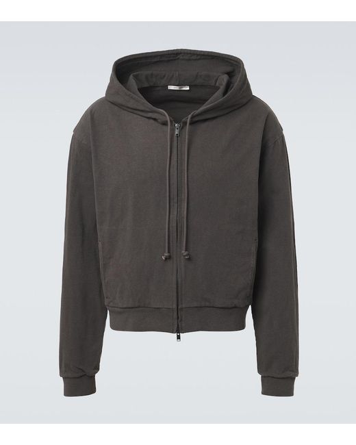 The Row Black Mabon Cotton Jersey Zip-Up Hoodie for men